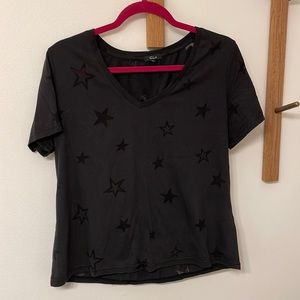 Rails Sheer Star Black V-Neck T-Shirt